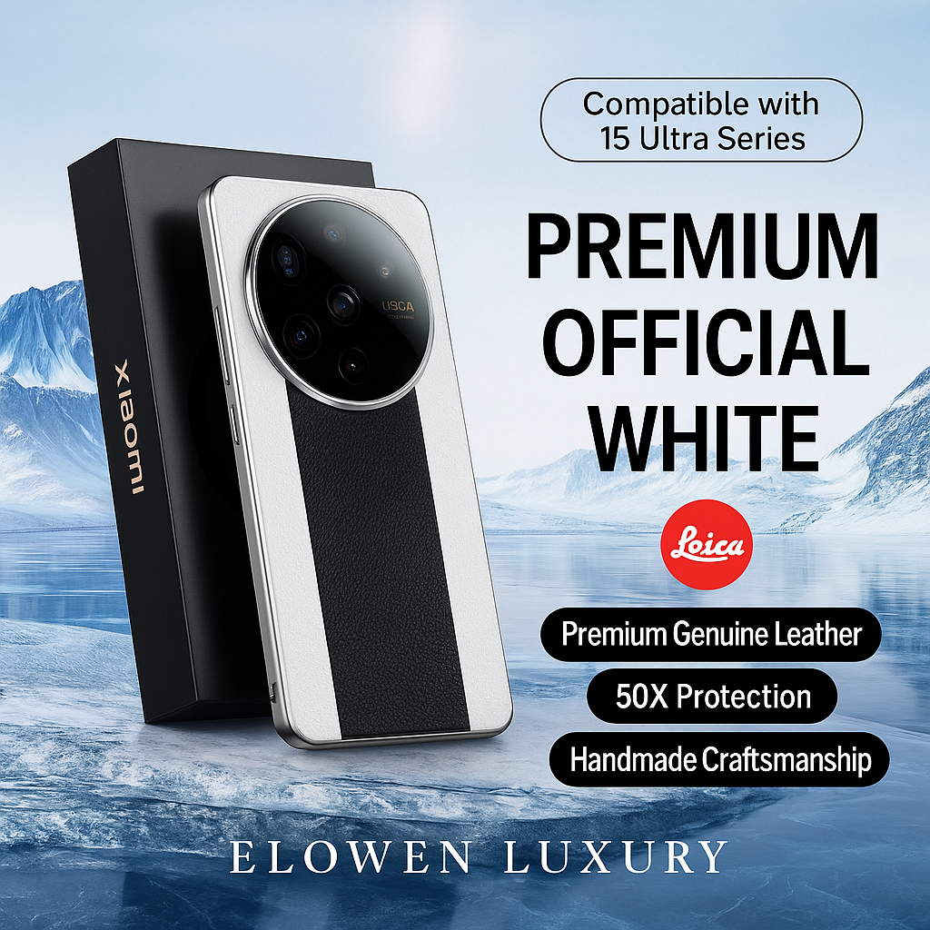 ELOWEN 15 Ultra Leather Case | Genuine Italian Leather | Anti-Drop Protection | Premium Luxury Tactile Experience Edition