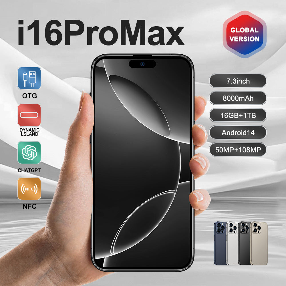 ELOWEN I16 Pro Max Cross-Border | Incell Zhongkong Smart Island Display | 16GB+1TB Global Config | Foreign Trade Powerhouse | Premium Luxury Edition