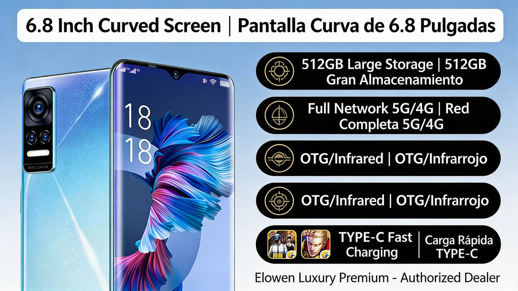 ELOWEN Curve Elite 5G | Pantalla Cascada | Oficial Flagship | Sonido Dolby | Garantía VIP