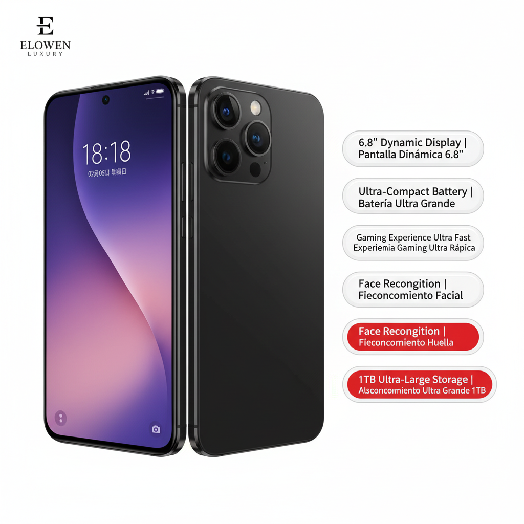 ELOWEN i16 Pro High Config | 6.8" Smart Display | Dual SIM 5G Network | Premium Luxury High Performance Edition